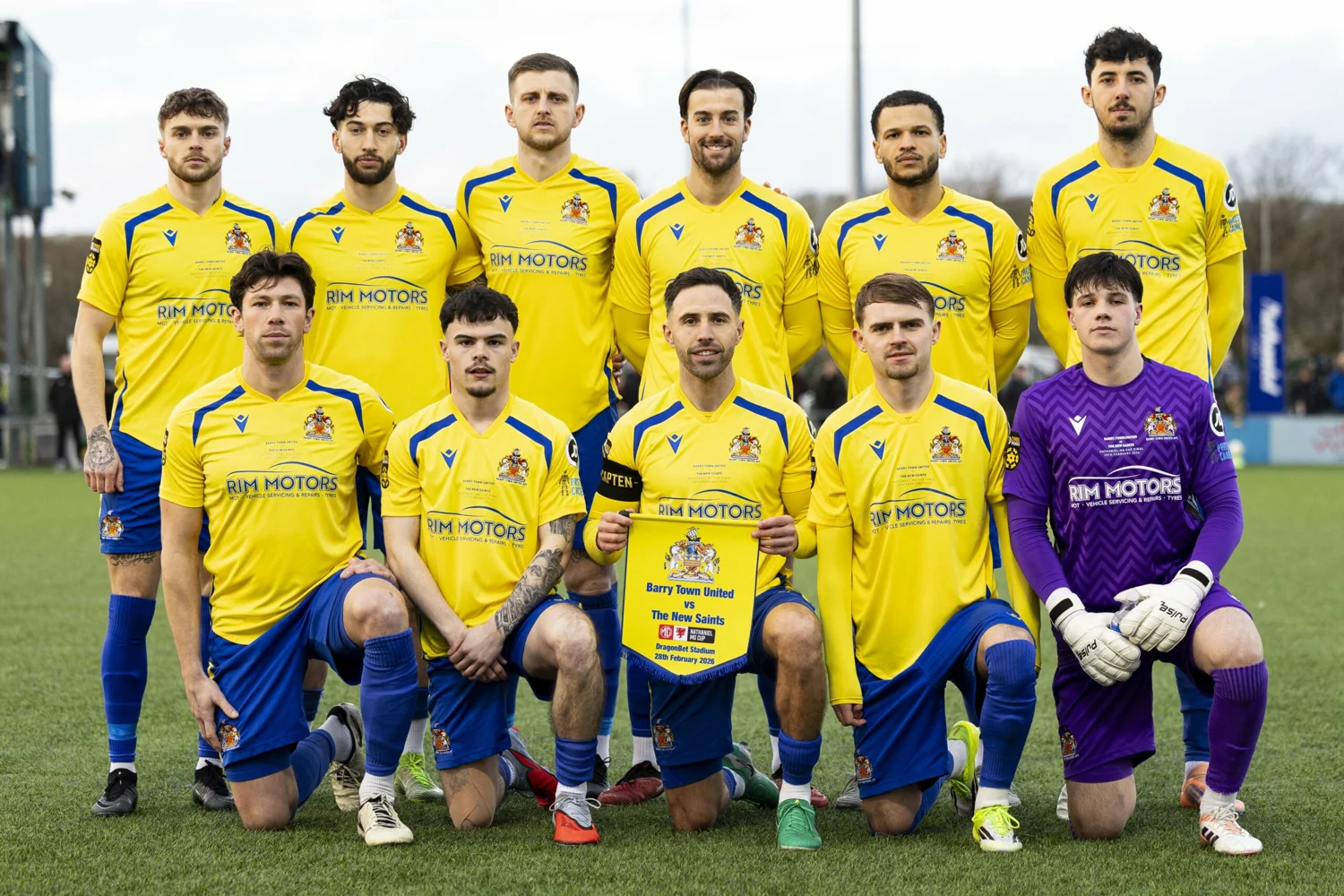Barry Town’s starting team before the February 2026 cup final